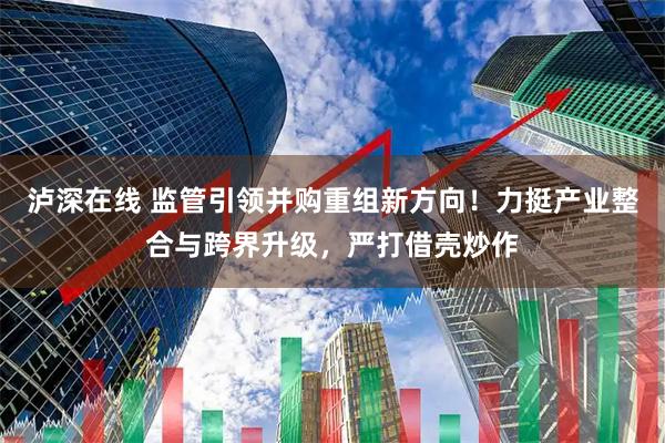 泸深在线 监管引领并购重组新方向！力挺产业整合与跨界升级，严打借壳炒作
